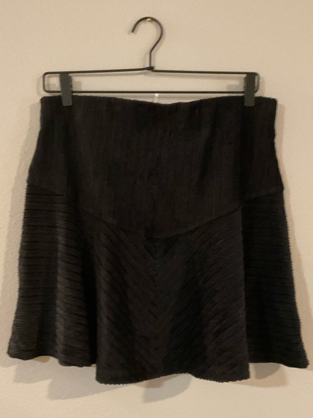 Free People Black Textured Flared Mini Skirt